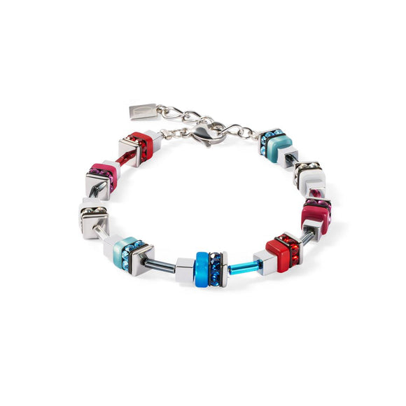 Coeur de Lion Armband Modern Future Cube blau-rot