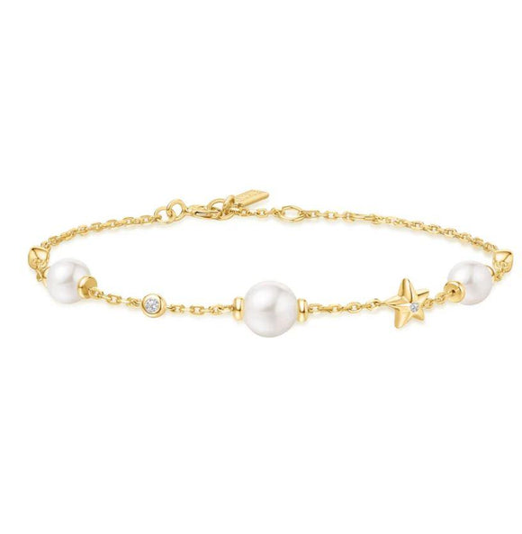 Ania Haie Armband Gold Shell Perle und Star Station