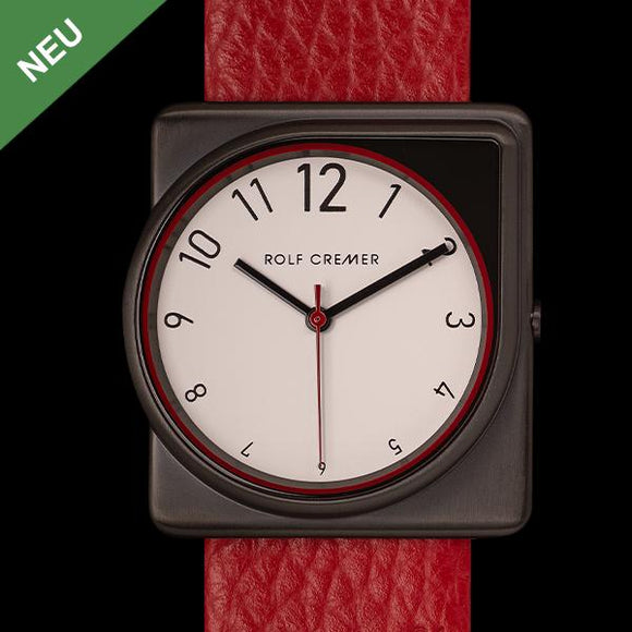 Rolf Cremer Analoguhr FUSION schwarz,weiß,rot
