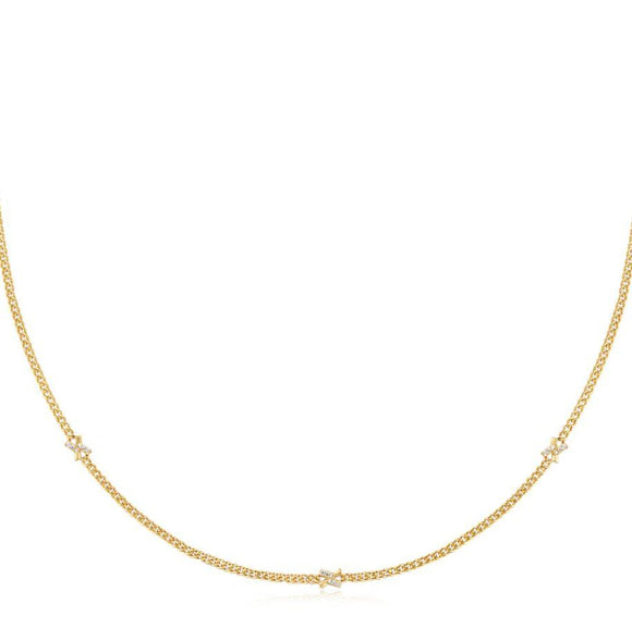 Ania Haie Kette Dusk Divas Gold Cross Station, Silber verg.