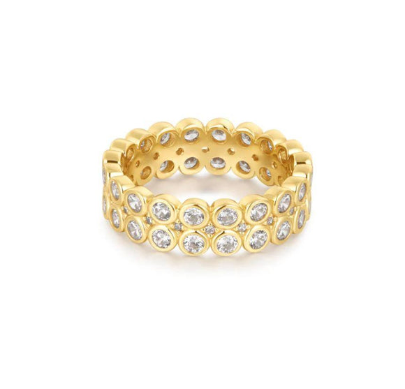 Ania Haie Ring Doppelreihe m. Zirkonia silber vergoldet